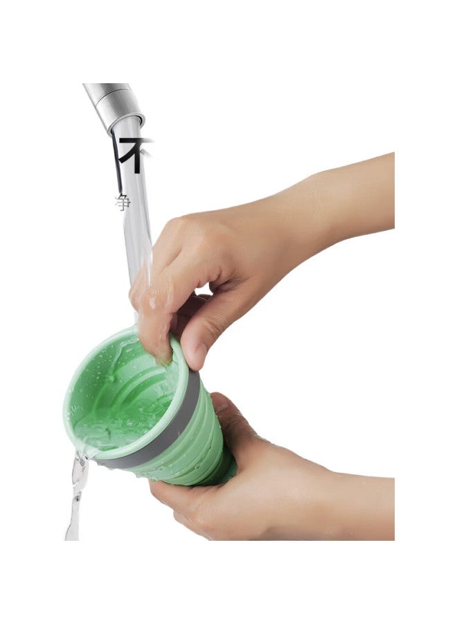 M Square Folding Cup, Portable Travel Silicone Cup, Food-Grade Mouthwash, Camping, Outdoor Picnic, Baby Bowl, Vintage Green - Image 3