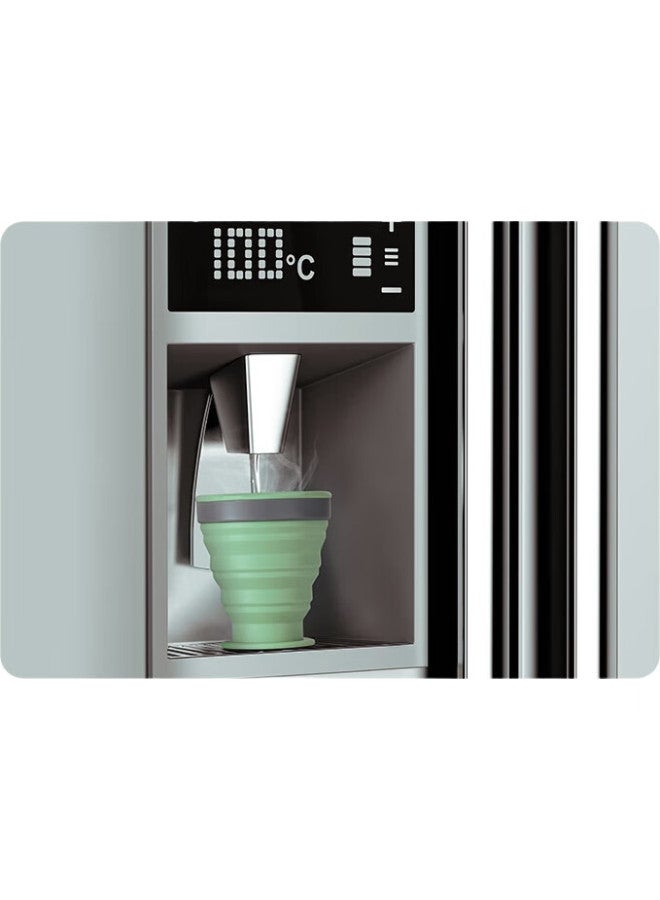 M Square Folding Cup, Portable Travel Silicone Cup, Food-Grade Mouthwash, Camping, Outdoor Picnic, Baby Bowl, Vintage Green - Image 1