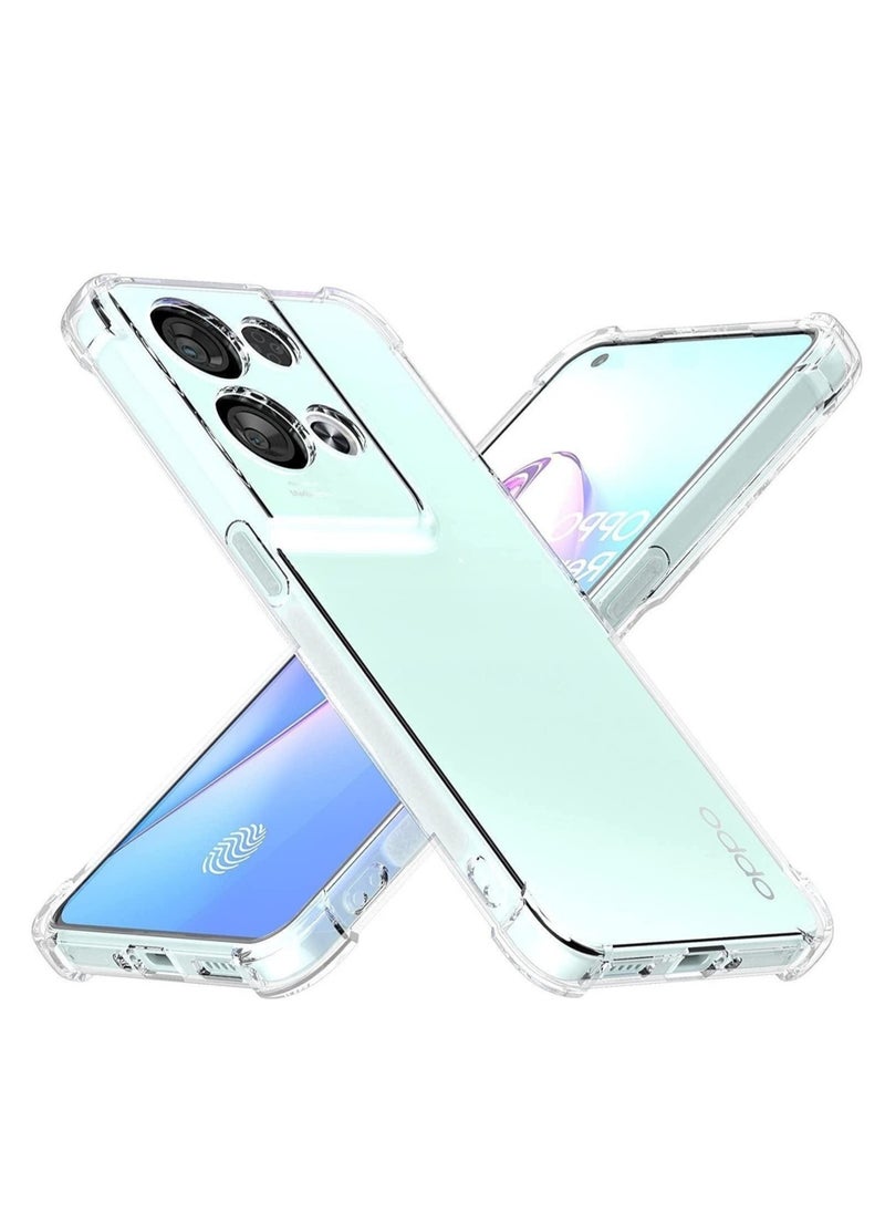 ELTRAZONE - Case for OPPO Reno 8 5G Clear Case Cover Soft Flexible Transparent Silicone TPU Back Cover with Camera Protection and Shockproof Bumper - Image 1