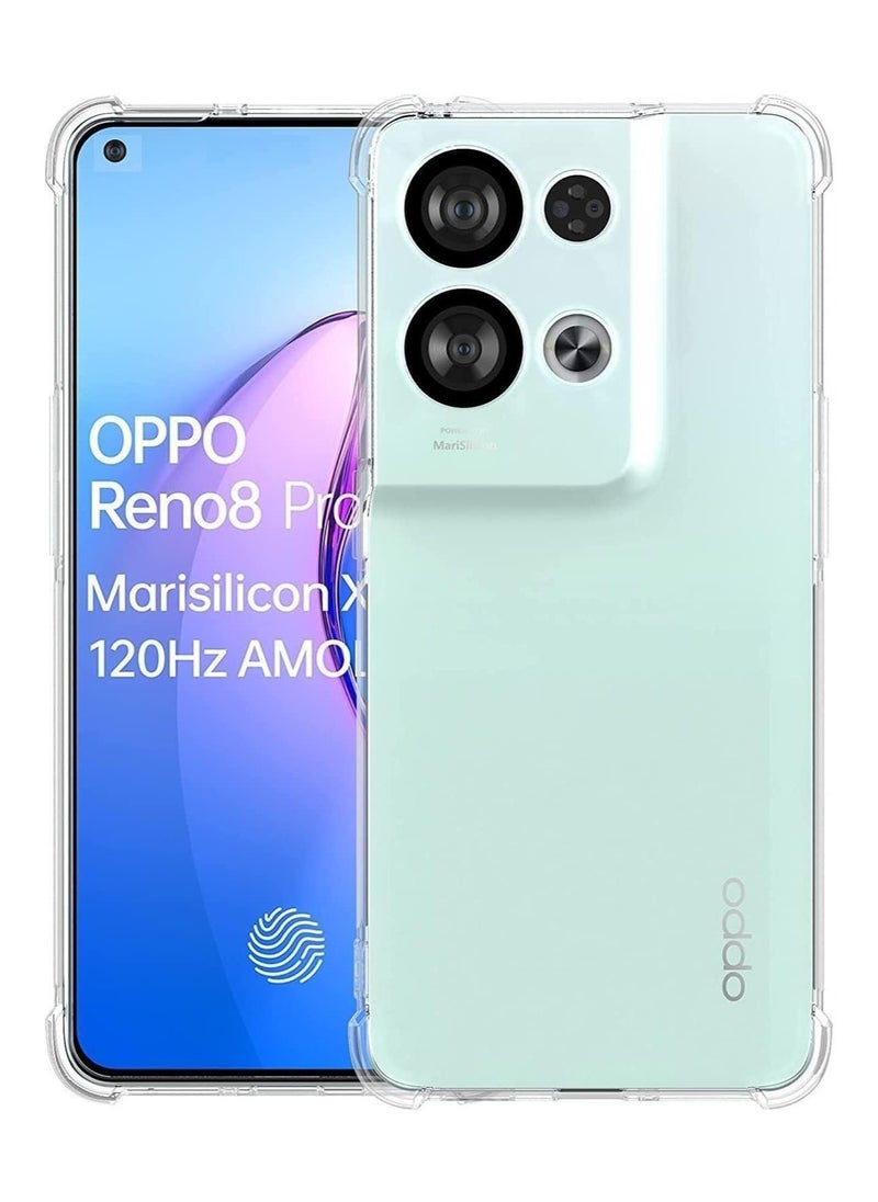 ELTRAZONE - Case for OPPO Reno 8 5G Clear Case Cover Soft Flexible Transparent Silicone TPU Back Cover with Camera Protection and Shockproof Bumper - Image 1