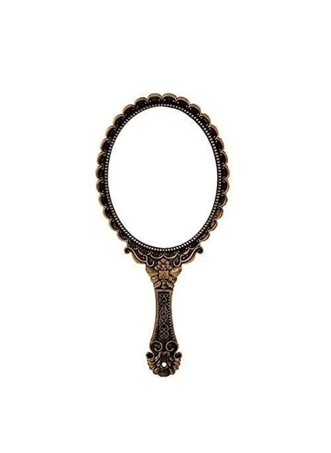 Yangshine Handheld Mirror with Handle, Makeup Compact Travel Hand Mirrors Mini Vintage Make Up Hand Held Mirror Oval Purse Packet Mirror for Women Girls  - Image 2