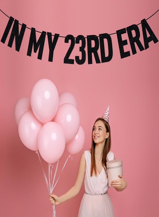 ZACHAKO Black Glitter In My 23rd Era Banner, Cheers to 23 Years/23 Years Loved & Blessed, Funny 23rd Birthday Party Decorations Supplies - Image 3
