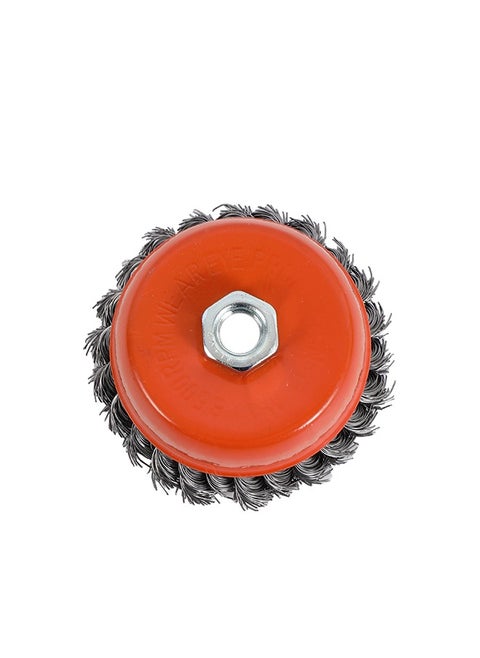 Twisted Knot Wire Cup Brush -Silver- Heavy-Duty Wire Brush for Drill & Grinder Ideal for Rust Removal Paint Stripping Surface Conditioning - Durable Industrial-Grade Metal Cleaning Tool