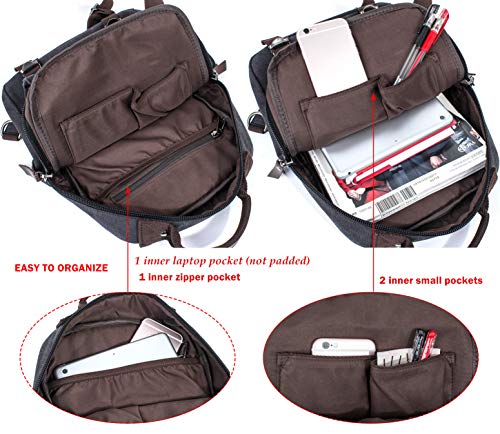 Leaper Retro Crossbody Bag Sling Bag Canvas Messenger Bag for Men Women Shoulder Bag Crossbody Handbags Satchel Brownish Gray, L - Image 5