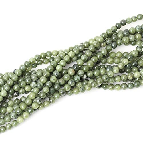 CHEAVIAN 60PCS 6mm Natural Taiwan Green Jade Round Loose Beads for Jewelry Making DIY Bracelet Necklace Materials 1 Strand 15" - Image 4