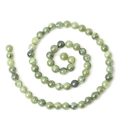 CHEAVIAN 60PCS 6mm Natural Taiwan Green Jade Round Loose Beads for Jewelry Making DIY Bracelet Necklace Materials 1 Strand 15" - Image 2