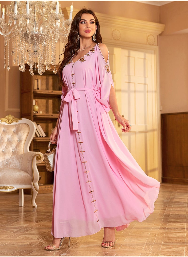 يوني فستان مصنوع يدويا من الماس مع مسحوق أبايا  - Image 3