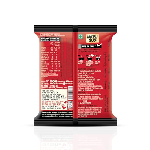 WickedGud Fiery 2X Spicy Korean Noodles | Instant Pack and Cup Combo Pack of 2 | Whole Wheat | No Maida | No Palm Oil | Vegetarian | 67g & 69g - Image 2