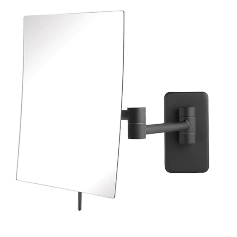 JERDON Wall Mount Makeup Mirror with 5X Magnification 875 x 65 Rectangular Mirror Extends 14 Black Finish Model JP695BK