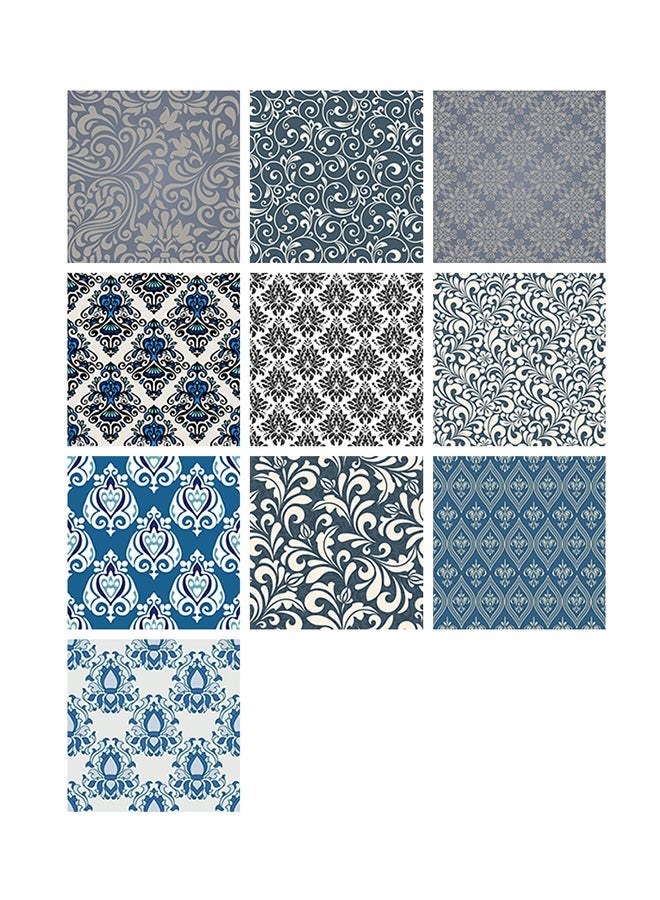 NIBEMINENT 10-Piece Self Adhesive Art Decals DIY Removable Wall Sticker Multicolour 20x20cm