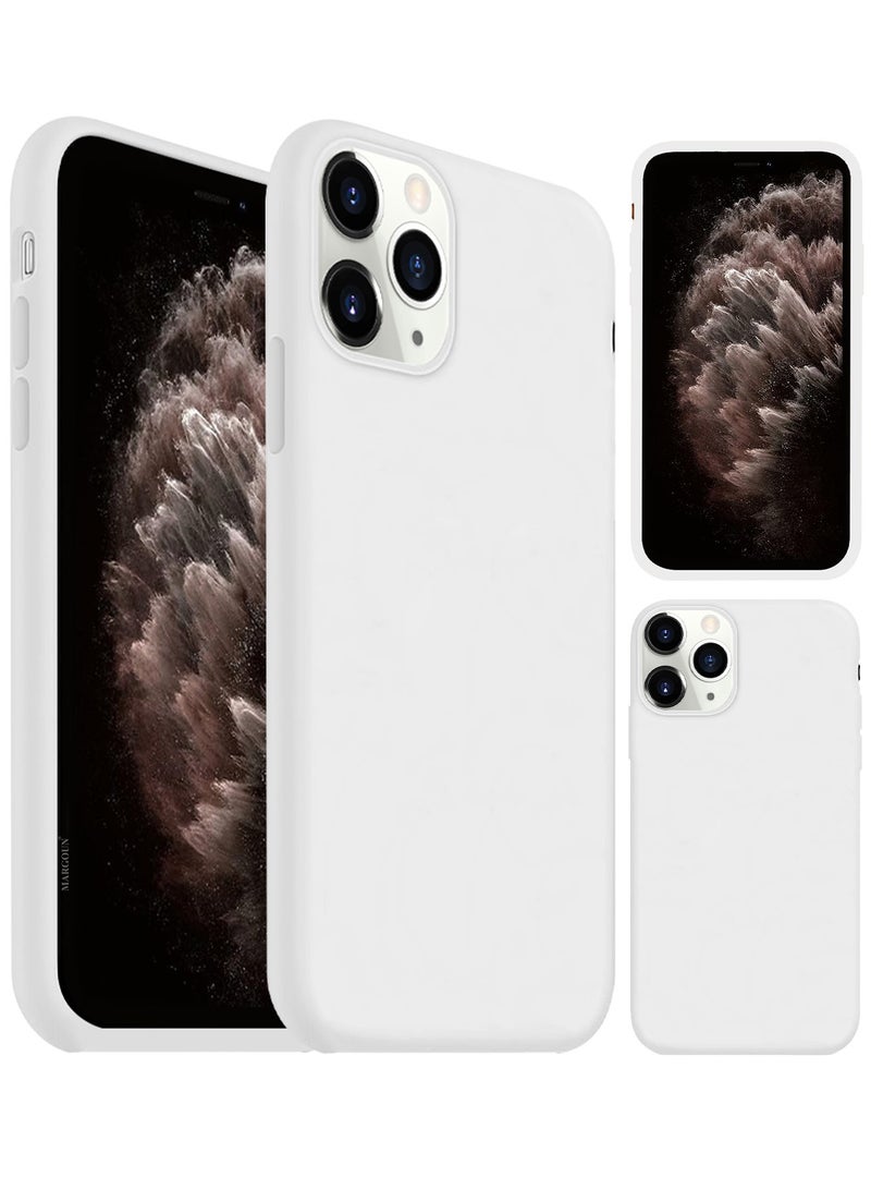 CATANES غطاء سيليكون ناعم وحريري لجهاز آبل آيفون 11 برو ماكس - حماية كاملة للجسم - أبيض - Image 4