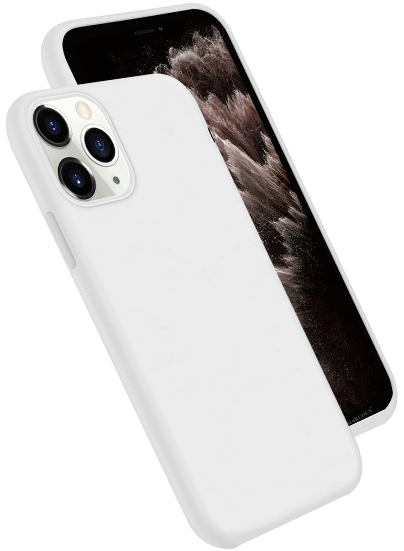 CATANES غطاء سيليكون ناعم وحريري لجهاز آبل آيفون 11 برو ماكس - حماية كاملة للجسم - أبيض - Image 2