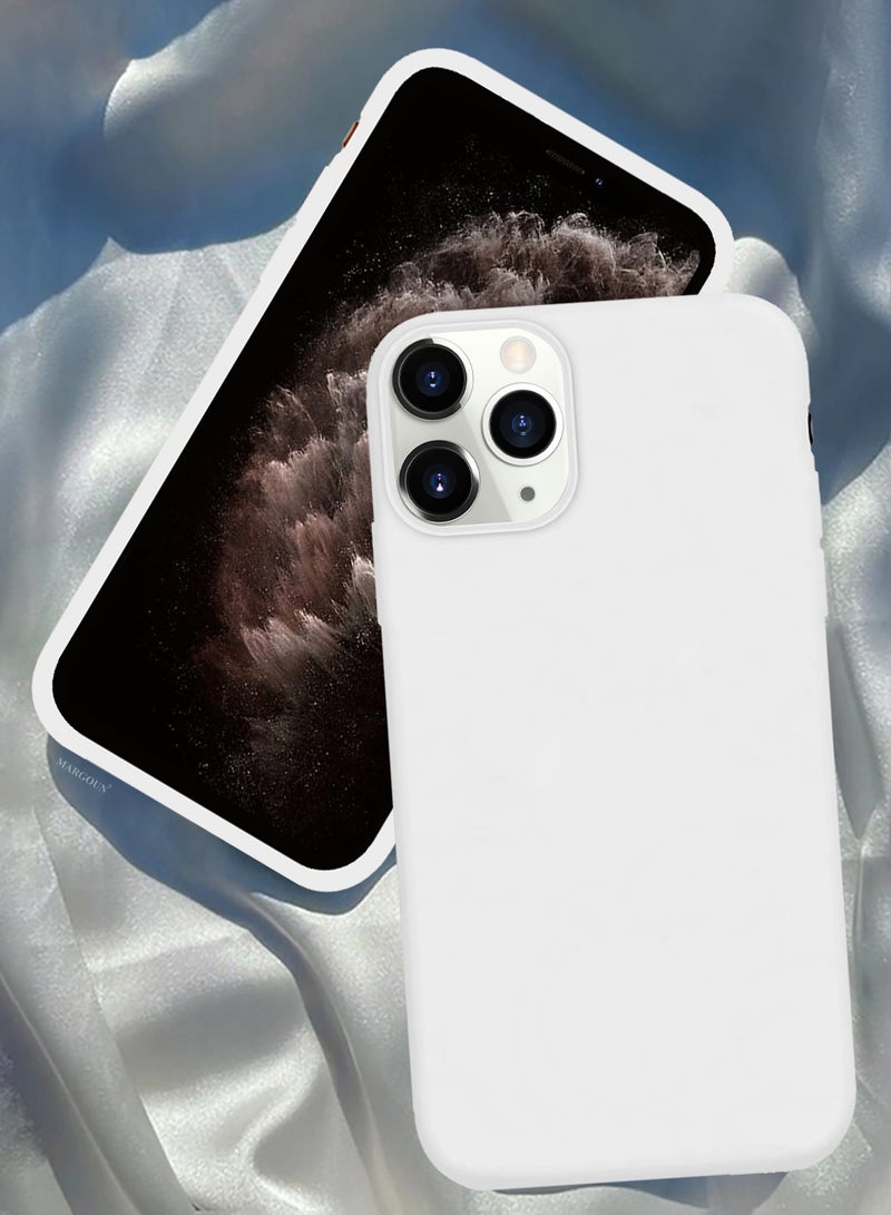 CATANES غطاء سيليكون ناعم وحريري لجهاز آبل آيفون 11 برو ماكس - حماية كاملة للجسم - أبيض - Image 5