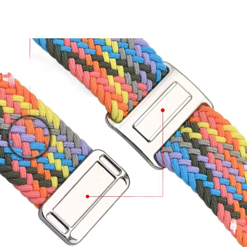 سوار ساعة ذكية سوار نايلون حلقي متوافق باللون أسود قابل للتعديل مع Apple Watch 38/40/41/42/44/45/49mm بملاءمة قابلة للتعديل وحزام بديل - Image 1