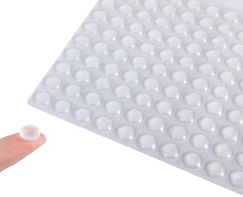 Juminiz 200 Pieces Cabinet Door Bumpers, 0.4inch Round Silicone Clear Self Adhesive Bumper Stopper for Cabinets Doors and Drawers, Rubber Dots, Pads for Furniture - Image 3