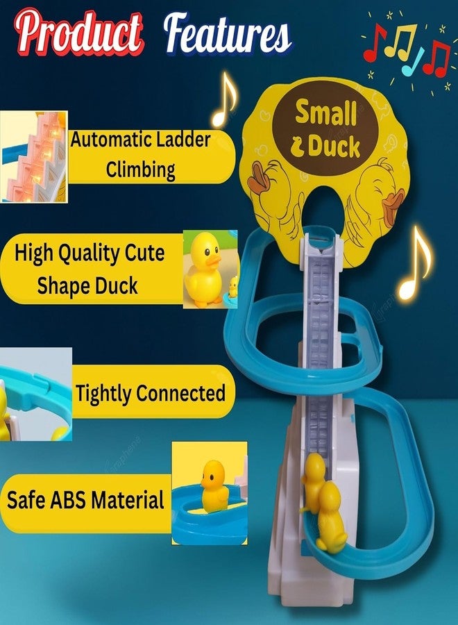 GRABTEEZ Ducks Slide Toys for Kids - Ducks Chasing Race Slide Game Set - Small Ducks Stair Climbing Toys for Kids, Escalator Toy with Lights and Music - 3 Duck Included (Ducks Slide) - Image 5