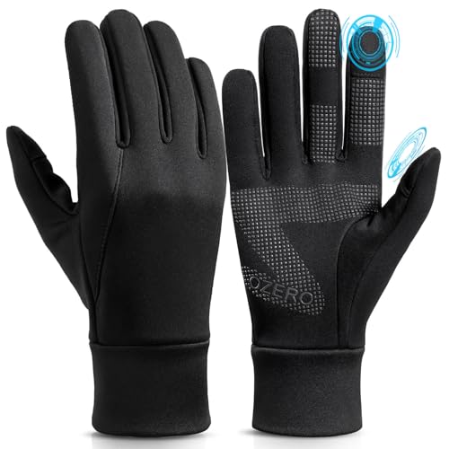 OZERO Winter Touchscreen Warm Gloves: Mens Lightweight Running Gloves - Cold Weather Thermal Anti-Slip Glove for Hiking Cycling Riding Driving(Medium) - Image 1