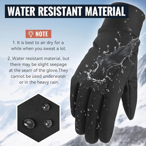 OZERO Winter Touchscreen Warm Gloves: Mens Lightweight Running Gloves - Cold Weather Thermal Anti-Slip Glove for Hiking Cycling Riding Driving(Medium) - Image 2