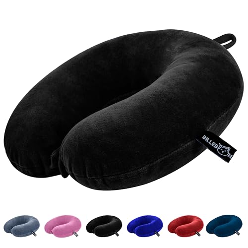 Billebon Premium Neck Pillow for Travelling Airplane Travel Pillow Comfortable Head Rest Neck Holder Pillow (Black) - Image 1