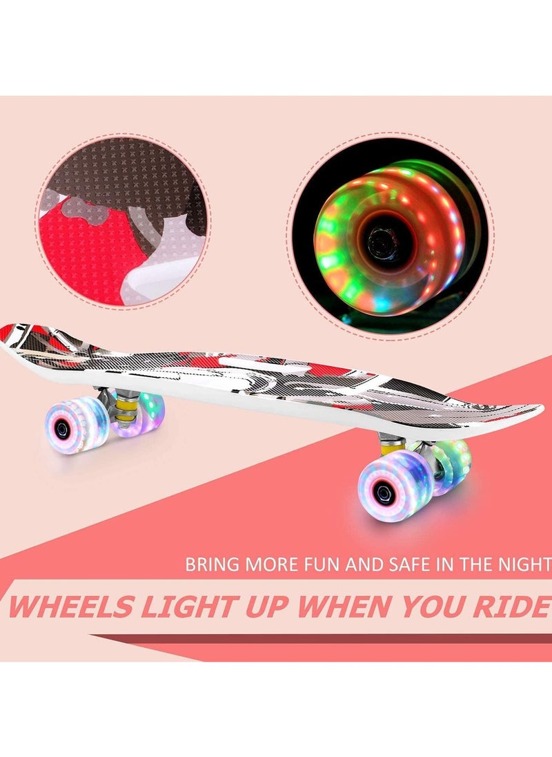 Penny Skateboard for Kids & Beginners – Light-Up LED Wheels and Smooth Ride for Confident Skating – Lightweight, Durable & Fun for All