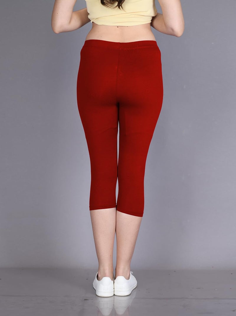 Lyra Women Solid Premium Cotton Capri - Image 2