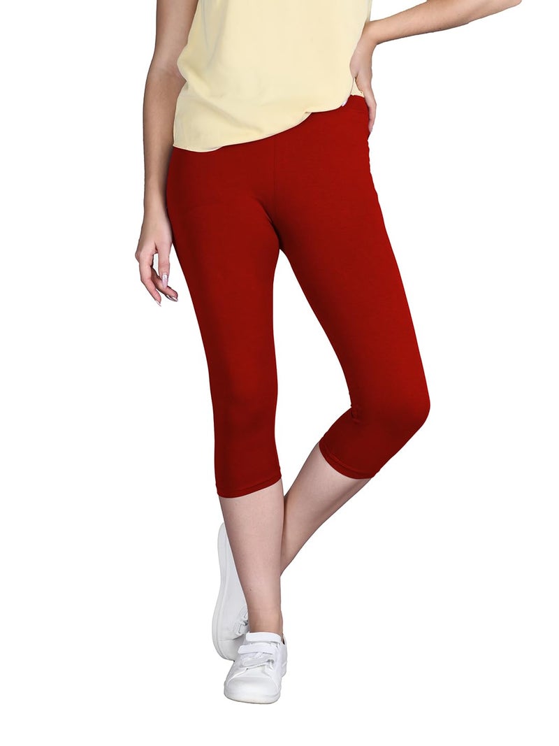 Lyra Women Solid Premium Cotton Capri - Image 1