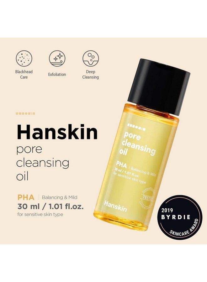 Hanskin PHA Pore Cleansing Oil and PHA Cleansing Balm, Sample Trial Size, Travel Size Mini Makeup Remover Set, Gentle Blackhead Cleanser for Sensitive Skin [30 ml/Pack of 2] + [8g/PHA Balm] - Image 4