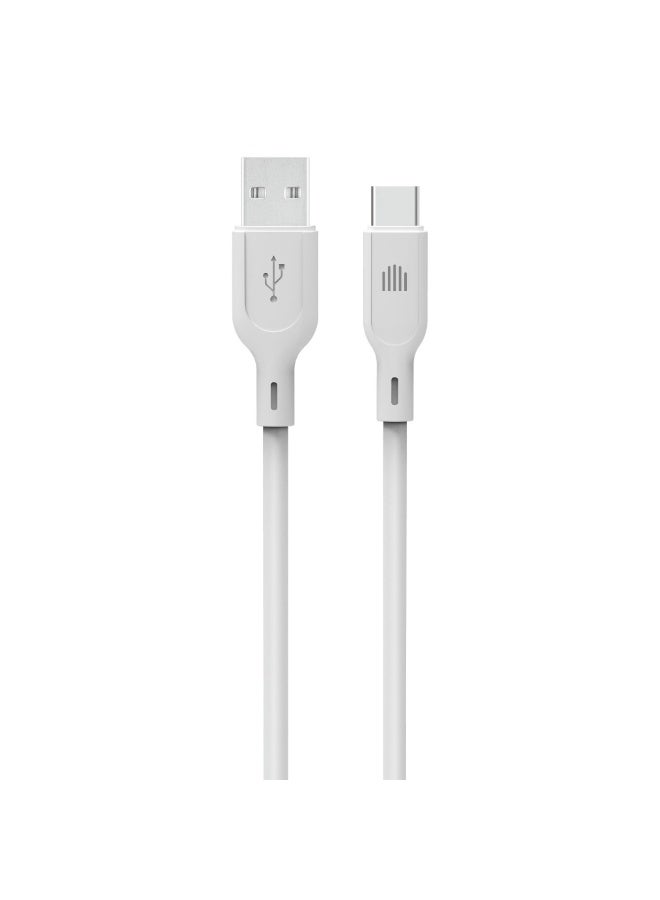 DVICED USB-A to USB-C Charging & Data transfer 1.25m silicone cable  - White - Image 1