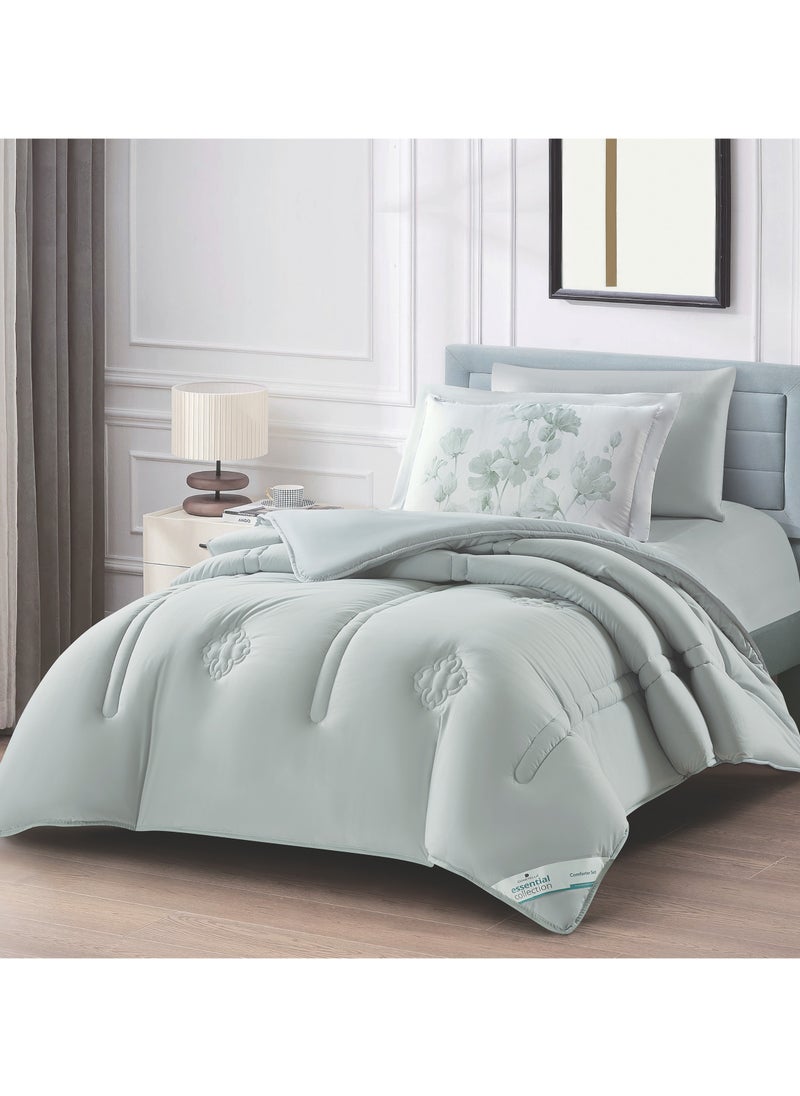 Donetella Bedding Comforter Set, Single Size Fits 120x200 cm - 4-Pcs Digital Print Quilted Bed Set, Microfiber Fabric - 1 Comforter, 1 Fitted Sheet, 1 Pillowcase And  1 Pillow Sham  - Image 1