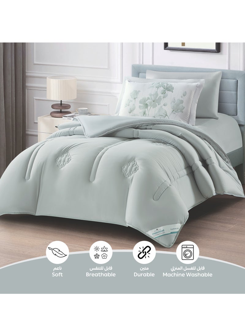 Donetella Bedding Comforter Set, Single Size Fits 120x200 cm - 4-Pcs Digital Print Quilted Bed Set, Microfiber Fabric - 1 Comforter, 1 Fitted Sheet, 1 Pillowcase And  1 Pillow Sham  - Image 5