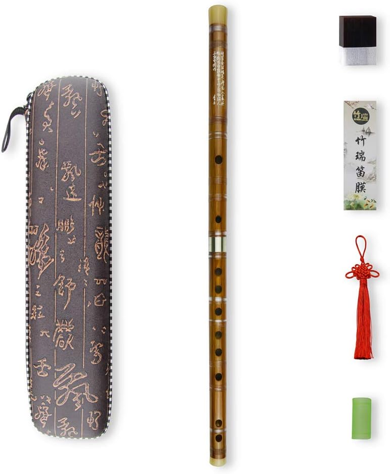 إف كي ديزي مزمار خيزران مر للمبتدئين مع غشاء وغراء ومجموعة حماية مجانية - آلة صينية تقليدية (مفتاح F/خيزران مر) - Image 1