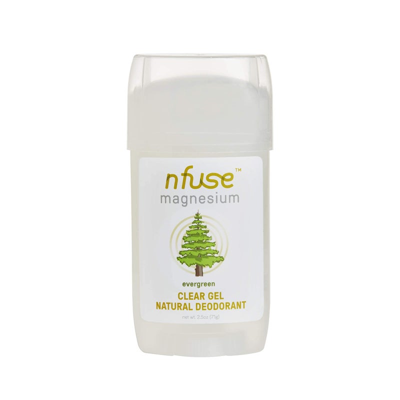 nfuse Natural Magnesium Gel Deodorant Pure USP grade Magnesium Chloride Free of Aluminum Parabens Baking Soda Evergreen