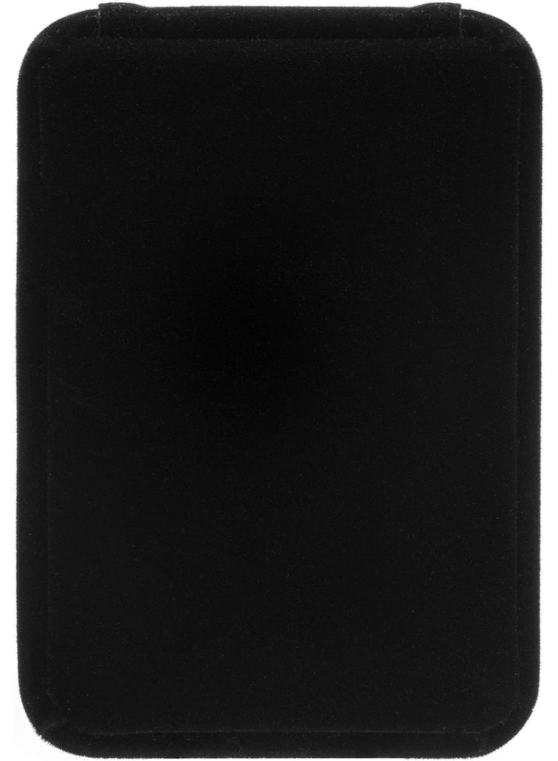 صندوق مجوهرات كلاسيكي من المخمل مع قلادة (أسود) - Image 3