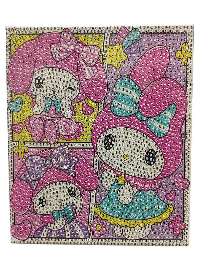 داي مجموعة أدوات الرسم بالماس ثلاثية الأبعاد للأطفال لتنمية مهارات التركيز والصبر وتحسين التنسيق البصري 20 × 20 سم (My Melody) - Image 1