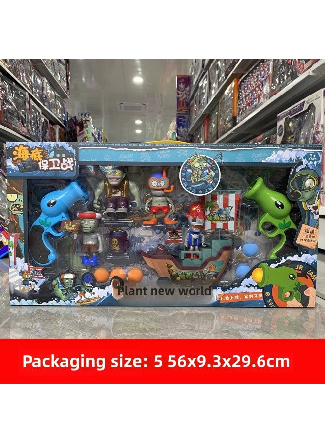 Genuine Plant Big Combat Toy Zombie Full Set Big Gift Box Children Suit Boy Catapult Doll Activity Gift-Color:136-31 Submarine Defense  - Image 3