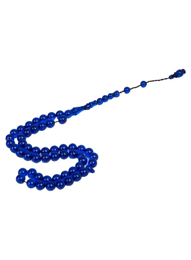 R.S Polish Amber Dust Prayer Beads, Round Shape, 51 Blue Beads - Image 1