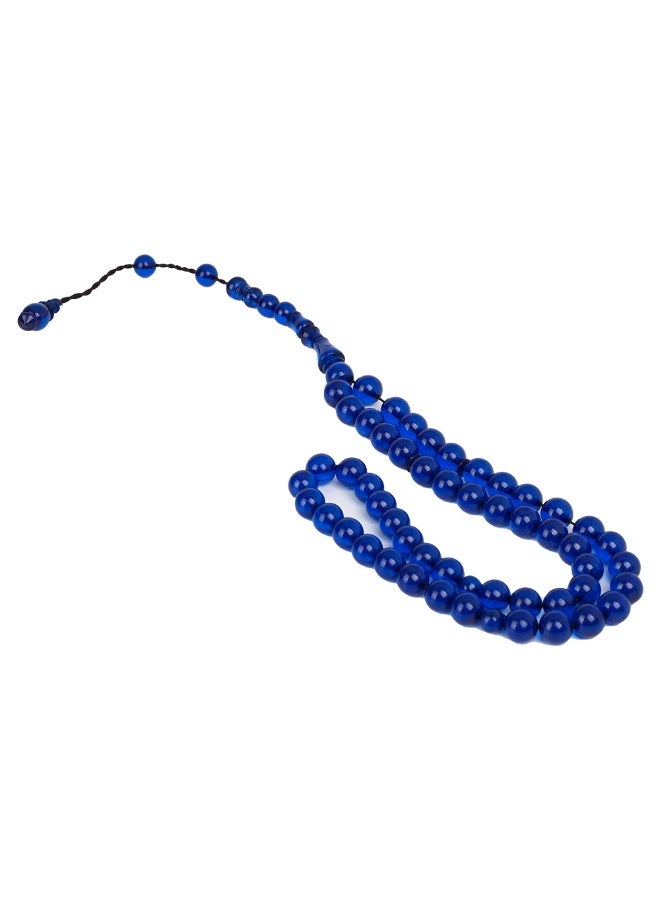 R.S Polish Amber Dust Prayer Beads, Round Shape, 51 Blue Beads - Image 4