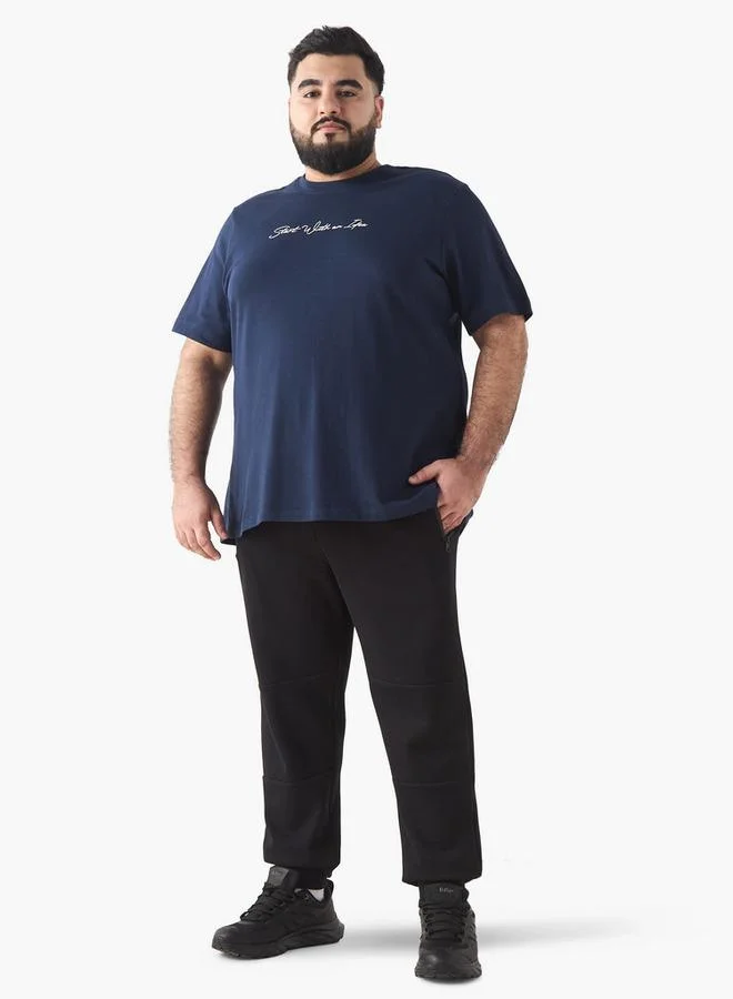 Splash FAV Plus Size Panelled Flexi Waist Joggers with Pockets