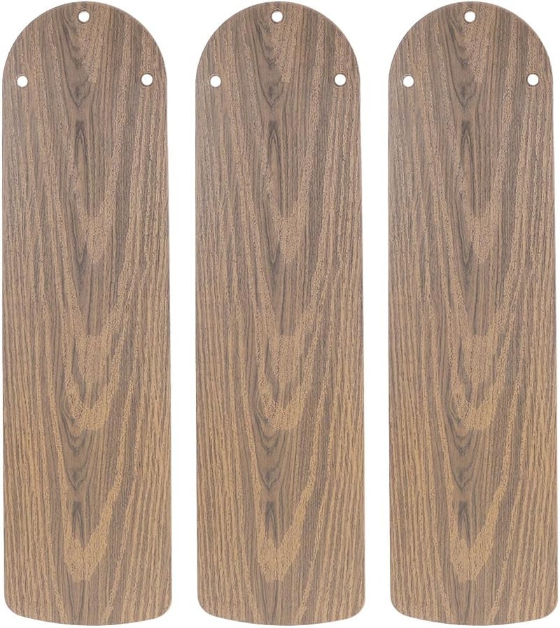 3Pcs Light Yellow Wood Grain Plastic Ceiling Fan Replacement Blades Indoor Weatherproof - Image 1