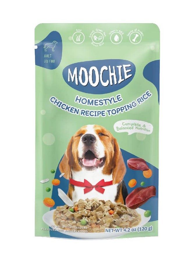 بتس إمباير طعام الكلاب الرطب من Moochie Homestyle، وجبة جافي خالية من الحبوب، مجموعة متنوعة من المعكرونة المغطاة بلحم الضأن، وصفة الدجاج المغطاة بالأرز وحساء الدجاج، أطعمة غنية بالبروتين للكلاب البالغة (120 جرام × 12)  - Image 2