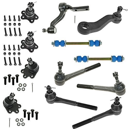 TRQ Front Steering & Suspension Kit Ball Joint Idler Arm & Bracket Assembly Pitman Arm Sway Bar Stabilizer Link Tie Rod Compatible with 1988-1992 Chevrolet K1500 K2500 GMC - Image 1