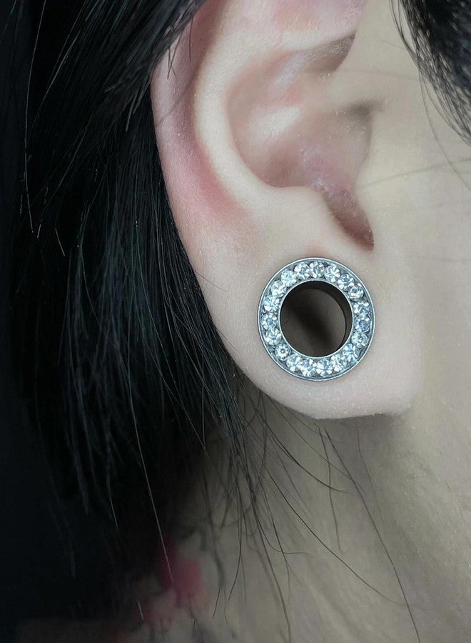 Ocptiy 0G Astm F136 Titanium Gauges Tunnels Plugs Earrings for Ears Stretching Kit 0 Gauge Implant Grade Screw Fit Diamond Tunnels Plugs Hollow Gauges Size 8mm Piercing Women Men 5/16 inch - Image 4