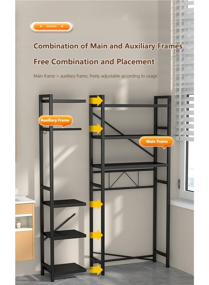 WALALLA Extra Large 6-Tier Metal Toilet Drum Washing Machine Rack, Bathroom Corner Stand Storage Organizer Accessories, Free Standing Home Office Storage Rack, Large Bathroom Organizer for Space Saver - Image 4
