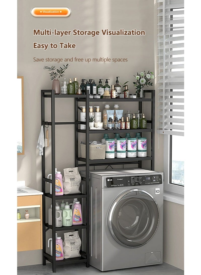 WALALLA Extra Large 6-Tier Metal Toilet Drum Washing Machine Rack, Bathroom Corner Stand Storage Organizer Accessories, Free Standing Home Office Storage Rack, Large Bathroom Organizer for Space Saver - Image 2