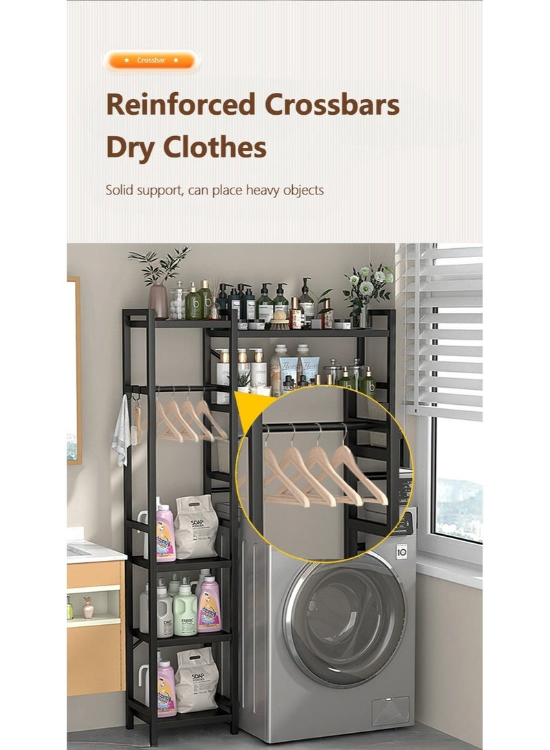 WALALLA Extra Large 6-Tier Metal Toilet Drum Washing Machine Rack, Bathroom Corner Stand Storage Organizer Accessories, Free Standing Home Office Storage Rack, Large Bathroom Organizer for Space Saver - Image 3