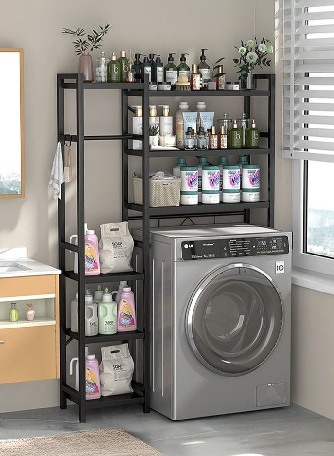 WALALLA Extra Large 6-Tier Metal Toilet Drum Washing Machine Rack, Bathroom Corner Stand Storage Organizer Accessories, Free Standing Home Office Storage Rack, Large Bathroom Organizer for Space Saver - Image 1