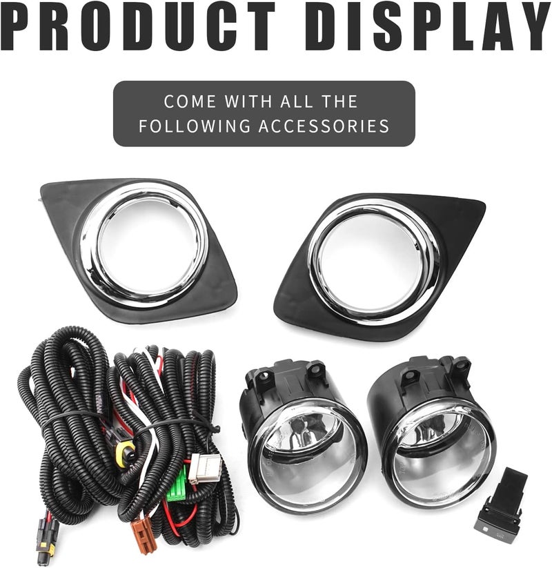 DLAA Fog Lights for Toyota RAV4 (2009-2012) - Front Fog Lamps Kit with Cables and Clear Lens - Image 2