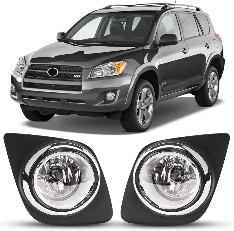 DLAA Fog Lights for Toyota RAV4 (2009-2012) - Front Fog Lamps Kit with Cables and Clear Lens - Image 1