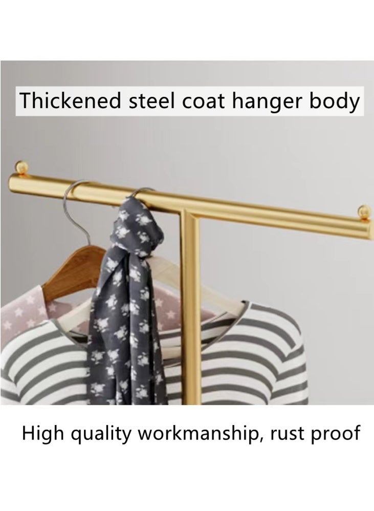 كوتيس رف ملابس معدني مكون من قطعة واحدة، رف ملابس ومعاطف، رف ملابس أنيق قائم بذاته، ذهبي/أسود، 40×25×170 سم - Image 4