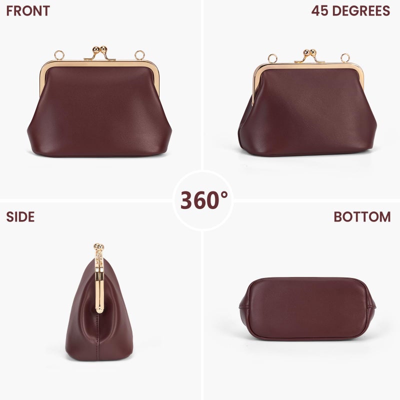 CATSEA Mini Women's Kiss Lock Crossbody Bag PU Small Top Hand Handbags Kiss Clasp Crossbody Purses Evening Clutch - Image 3